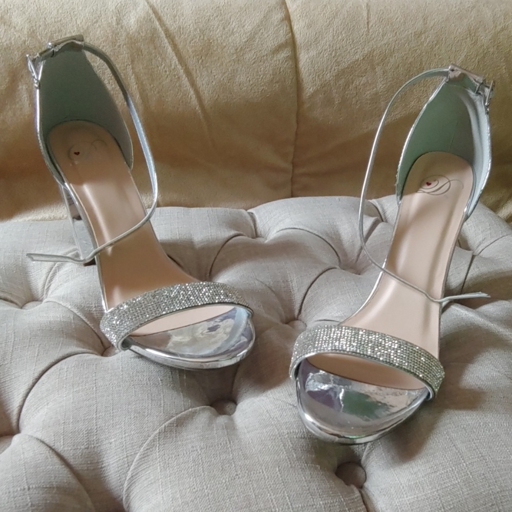 Silver Rhinestone Heels - Picture 2 of 3